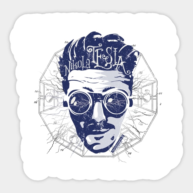 Mad Scientist - Tesla Sticker by hamiltonarts